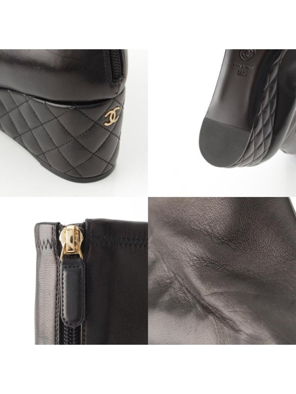 Chanel Leather Metiers D'art Collection Long Boots Shoes Black - Picture 9 of 10